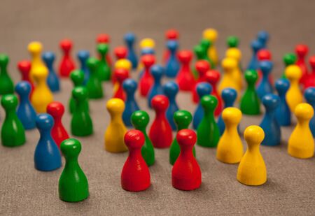 Crowded area made of colorful game pieces.の写真素材