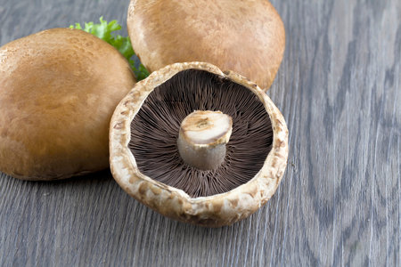 Edible, fresh and large Portabello bbq mushrooms