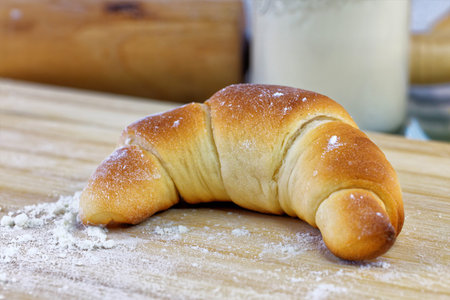 Scene of fresh and tasty sweet bread rolls