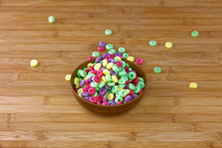 Sweet, bright, colorful and tasty breakfast cereal