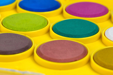 Colorful water color closeup with selective focusの写真素材