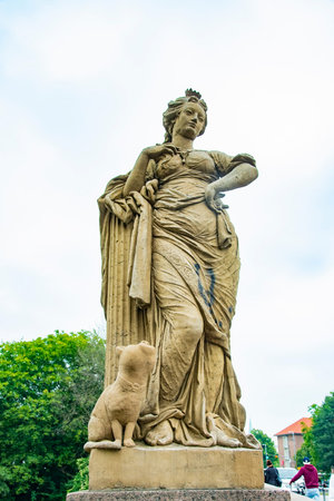 Historic old statue in in the city center of Lubeck. Taken in Lubeck, Germany on July 16, 2016のeditorial素材