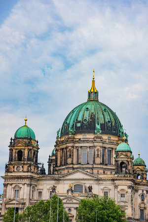 The Berlin Cathedral (Berliner Dom) is a monumental German Evangelical church and dynastic tomb on the Museum Island in central Berlin. Taken in Berlin, Germany on July 21, 2016のeditorial素材