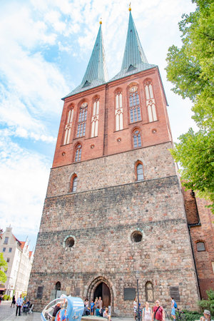 The St. Nikolai-Kirche, is the oldest church in Berlin, the capital of Germany. The church is located in the eastern part of central Berlin. Taken in Berlin, Germany on July 21, 2016のeditorial素材