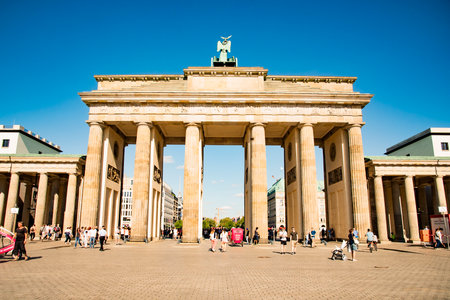 The Brandenburg Gate is an 18th-century neoclassical monument in Berlin. Taken in Berlin, Germany on July 20, 2016のeditorial素材