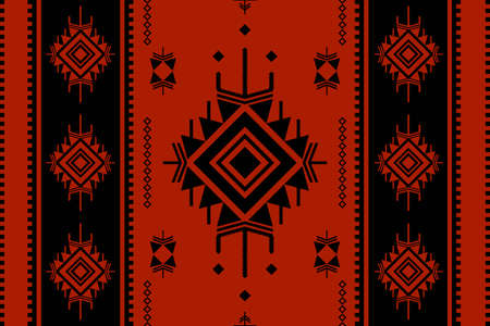 Geometric ethnic oriental seamless pattern traditional Design for background,carpet,wallpaper.clothing,wrapping,Batik fabric,Vector illustration.embroidery style - Sadu, sadou, sadow or sadoのイラスト素材