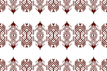 Geometric ethnic oriental seamless pattern traditional Design for background,carpet,wallpaper.clothing,wrapping,Batik fabric,Vector illustration.embroidery style - Sadu, sadou, sadow or sadoのイラスト素材