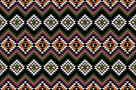 Geometric ethnic oriental seamless pattern traditional Design for background,carpet,wallpaper.clothing,wrapping,Batik fabric,Vector illustration.embroidery style - Sadu, sadou, sadow or sadoのイラスト素材