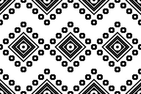 Geometric ethnic oriental seamless pattern traditional Design for background,carpet,wallpaper.clothing,wrapping,Batik fabric,Vector illustration.embroidery style - Sadu, sadou, sadow or sadoのイラスト素材