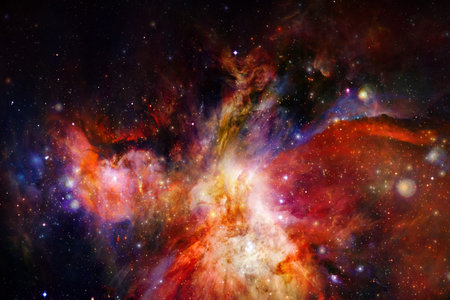 Nebulas, galaxies and stars in beautiful composition.