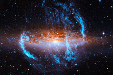 Universe scene with stars and galaxies in deep space showing the beauty of space exploration.