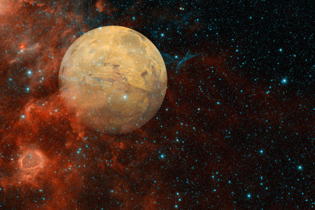 Planet Mars. Solar system. Cosmos art.