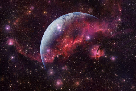 Planet Earth. Science fiction wallpaper.