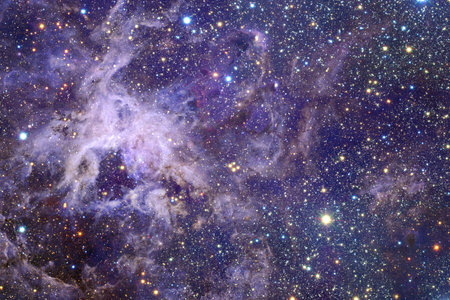 Outer space art. Starfield. Awesome nebulae.