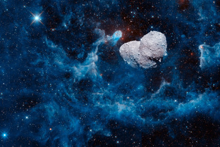 Asteroid. Science fiction cosmos.
