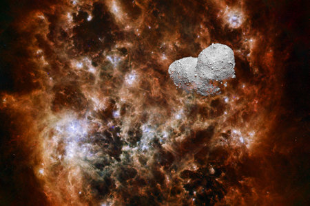 Asteroid. Science fiction cosmos.