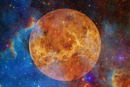 Planet Venus. Solar system. Cosmos art.の写真素材