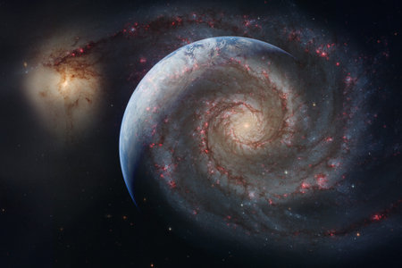 Earth. Solar system. Awesome print for wallpaper.