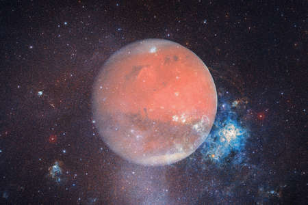 Planet Mars. Solar system. Cosmos art.の写真素材