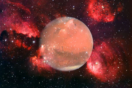 Planet Mars. Solar system. Cosmos art.の写真素材