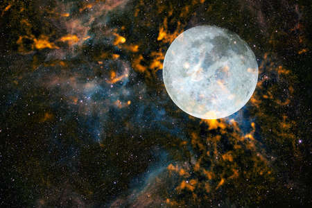 Moon. Solar system. Cosmos art.の写真素材