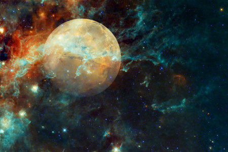 Planet Mars. Solar system. Cosmos art.