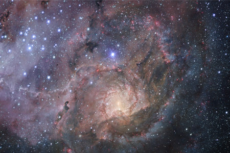 Nebula, cluster of stars in deep space. Abstract space background