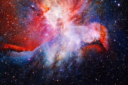 Nebula, cluster of stars in deep space. Science fiction art.の写真素材