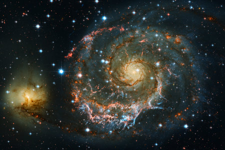 Cluster of stars Starfield. Nebula.