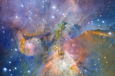 Endless universe with stars and galaxies in outer space. Cosmos art.