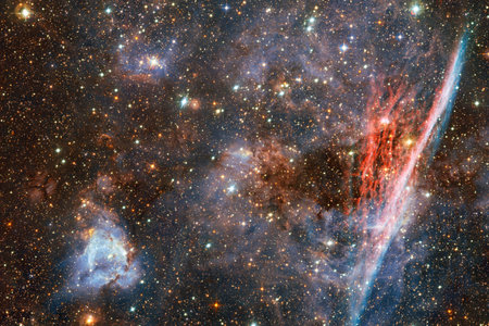 Cluster of stars. Starfield. Nebula.