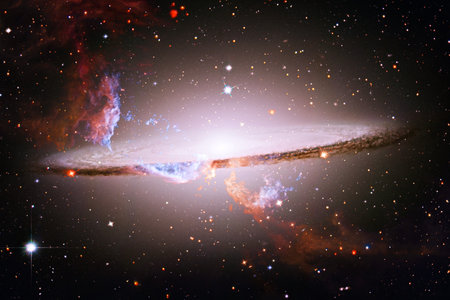 Outer space art. Starfield. Awesome nebulae.
