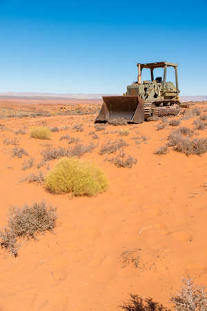 Abandoned old tractor in the desertのeditorial素材