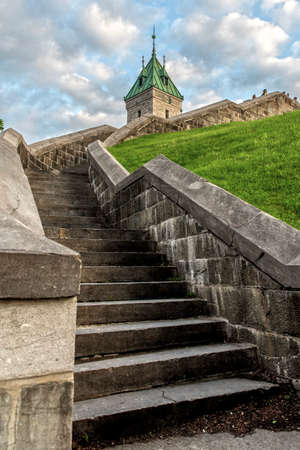Stone staircase in old Quebec Cityのeditorial素材