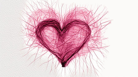 Valentine's day abstract background with heart on white background.の素材