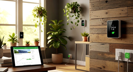 Digital tablet pc on a wooden office desk. 3d rendering.の素材