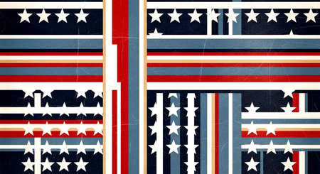 Grunge USA flag with some soft highlights and folds on itの素材