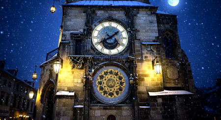 Astronomical clock in the Old Town of Prague, Czech Republicの素材