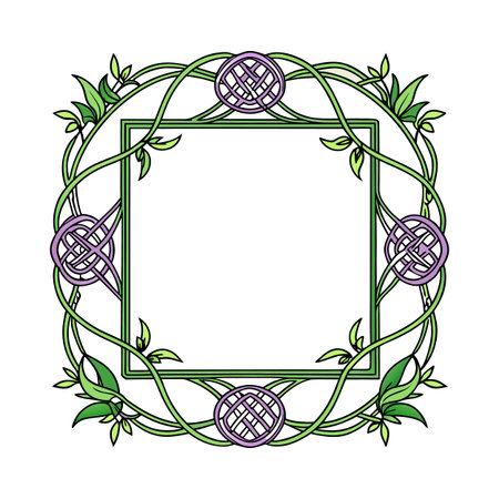 Elegant floral frame with decorative elements. Vector clip art.のイラスト素材