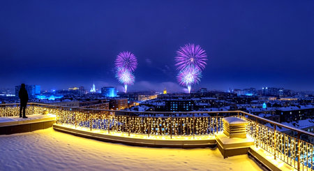 Fireworks over the city of St.Petersburg, Russiaの素材