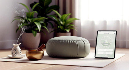 smartphone on the table in the living room with a coffee cupの素材