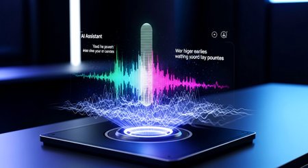 3d rendering music player with sound wave on blue background. Music conceptの素材
