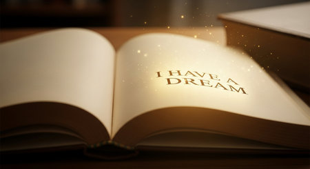 Open book with glowing text. Education concept. 3D Renderingの素材