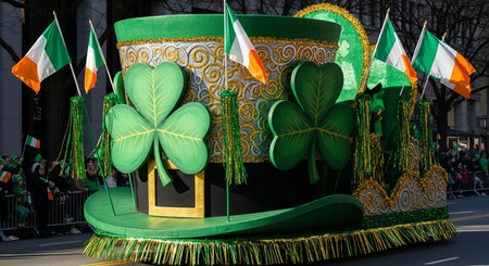 The annual St. Patrick's Day Parade in central London.の素材