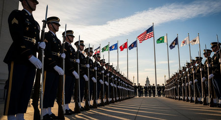 Military parade in honor of the Victory Day.の素材