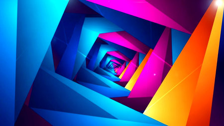 Abstract geometric background. 3d vector illustration. Futuristic style.の素材