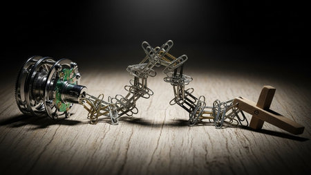 A detailed and creative sculpture made from paperclips and mechanical parts, showcasing an impressive level of craftsmanship and design.の素材