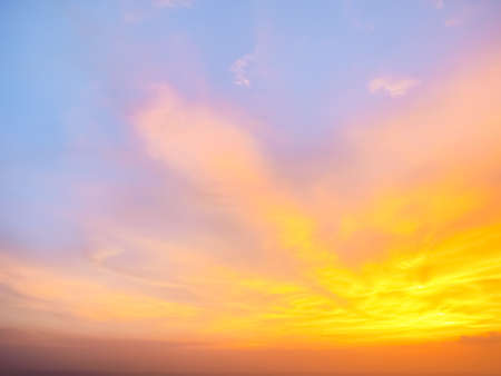 worm tone sky with sunset lightの写真素材