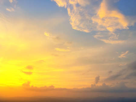 worm tone sky with sunset lightの写真素材