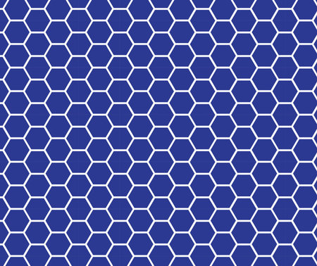 Blue and white hexagon honeycomb pattern
